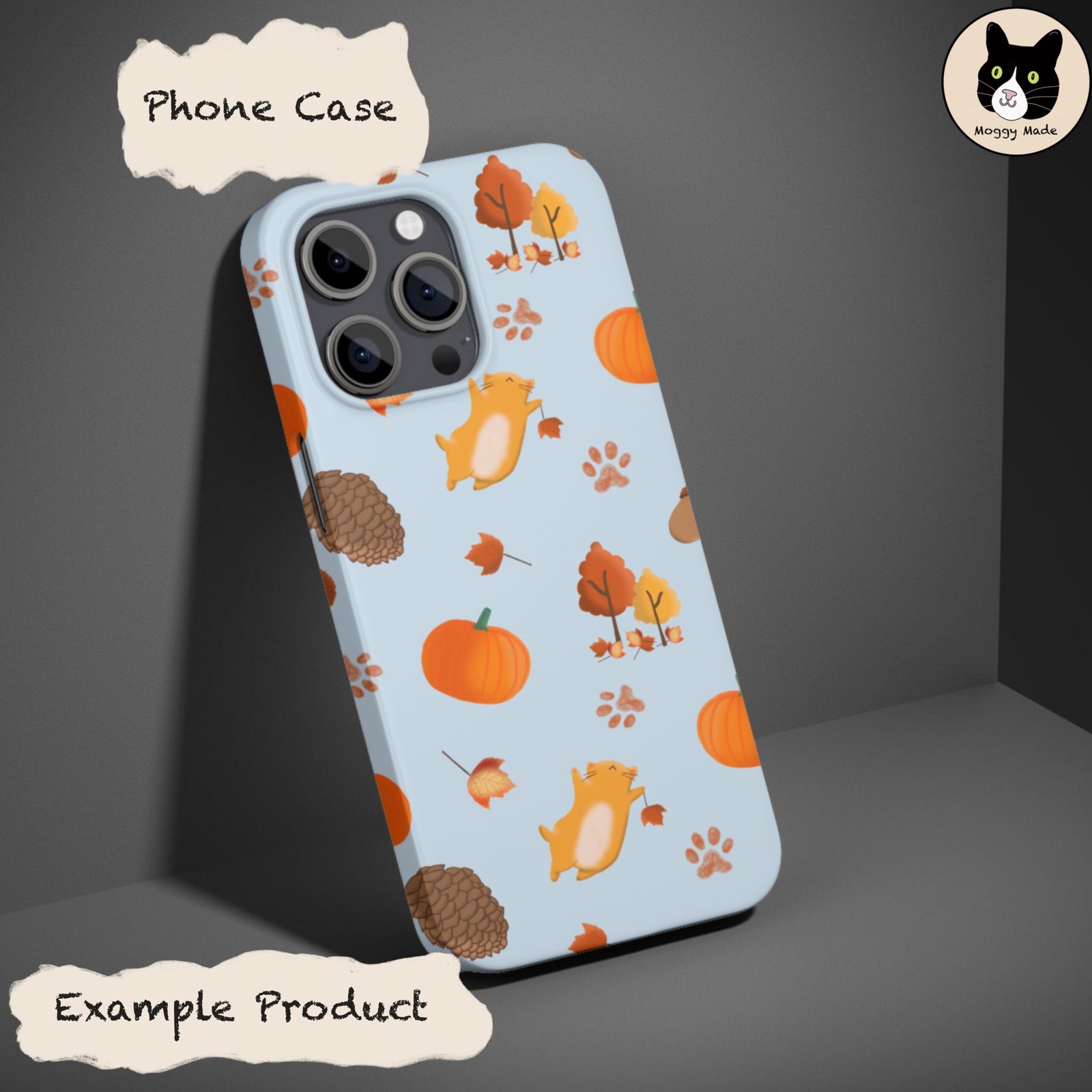 image of autumn cats on phone case by moggymade