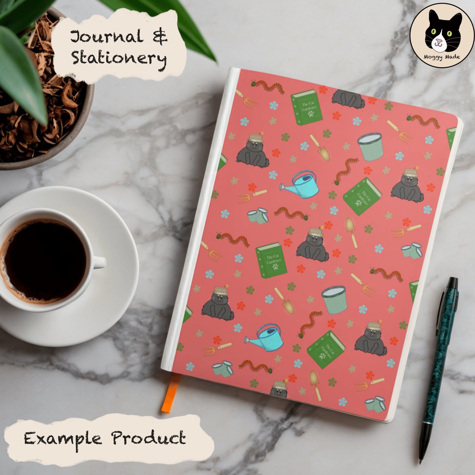 image of journal using garden cats in rose by moggymade