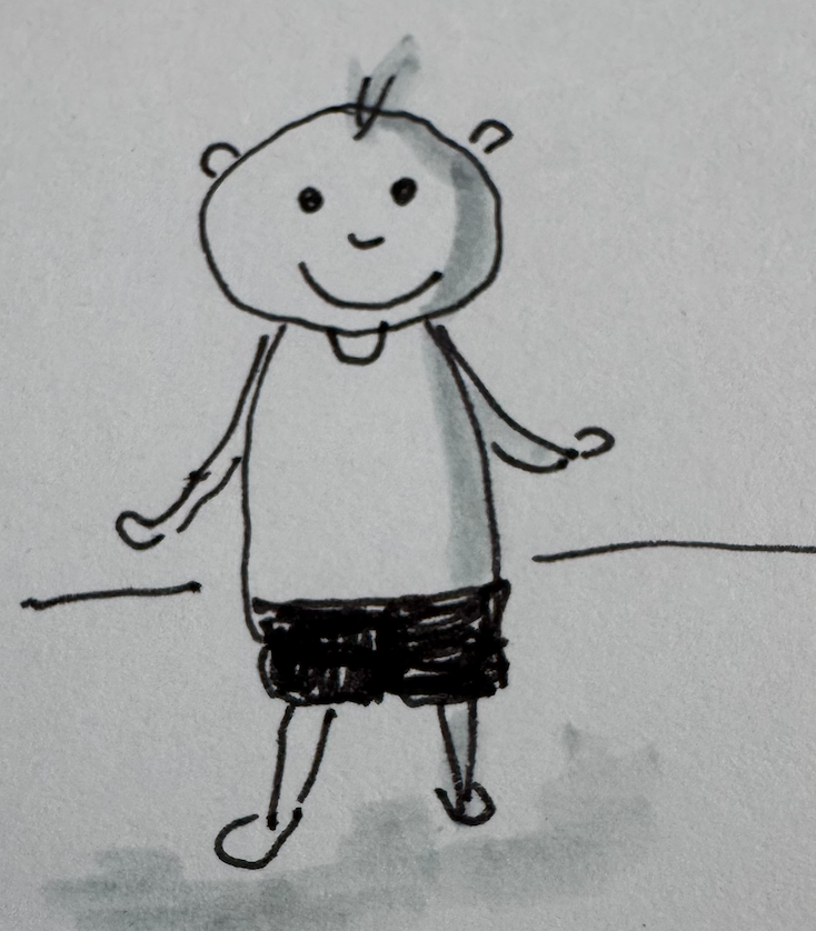 Line drawing of Otis by Moggy Made image of Otis by moggy made