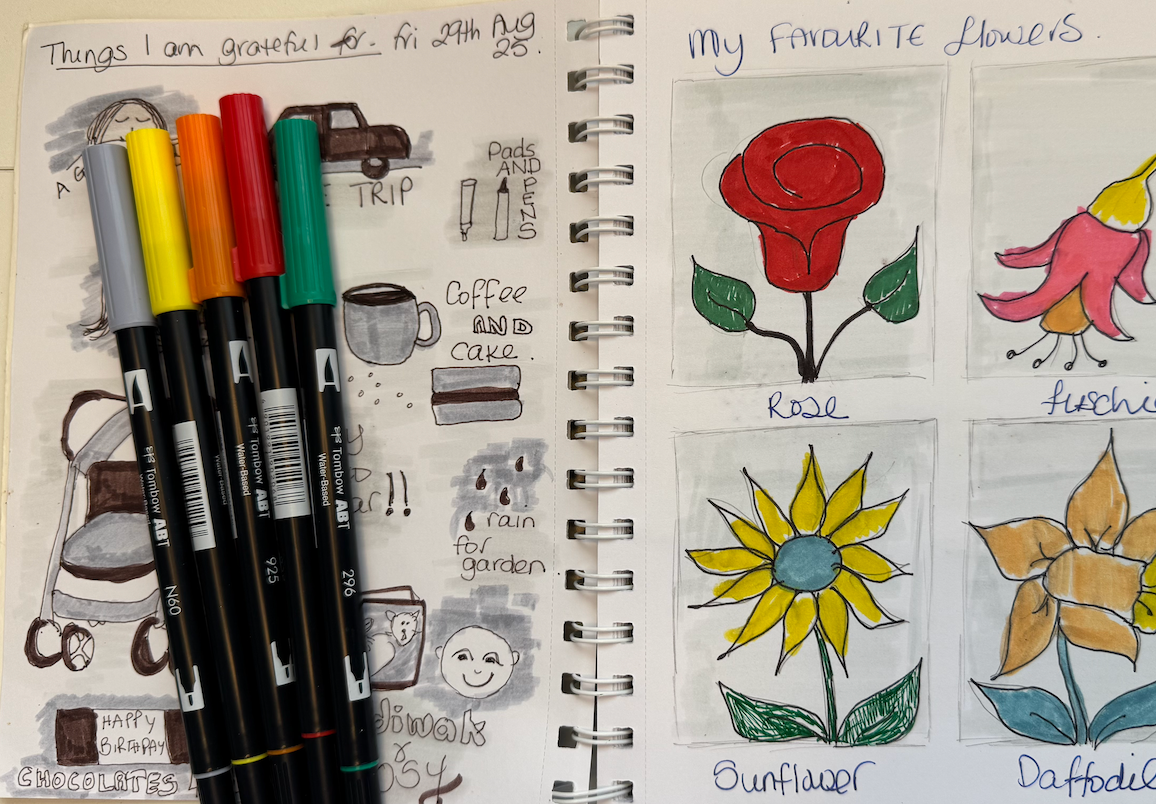 first doodles using colour by Moggy Made image of colours on doodles by Moggy Made