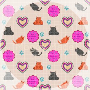 Seamless patter of best cat mum in cream