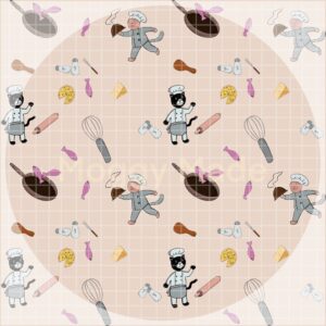 chef cat seamless file in cream by moggymade