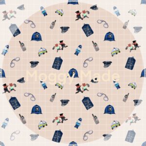 police cats seamless file in cream by moggymade