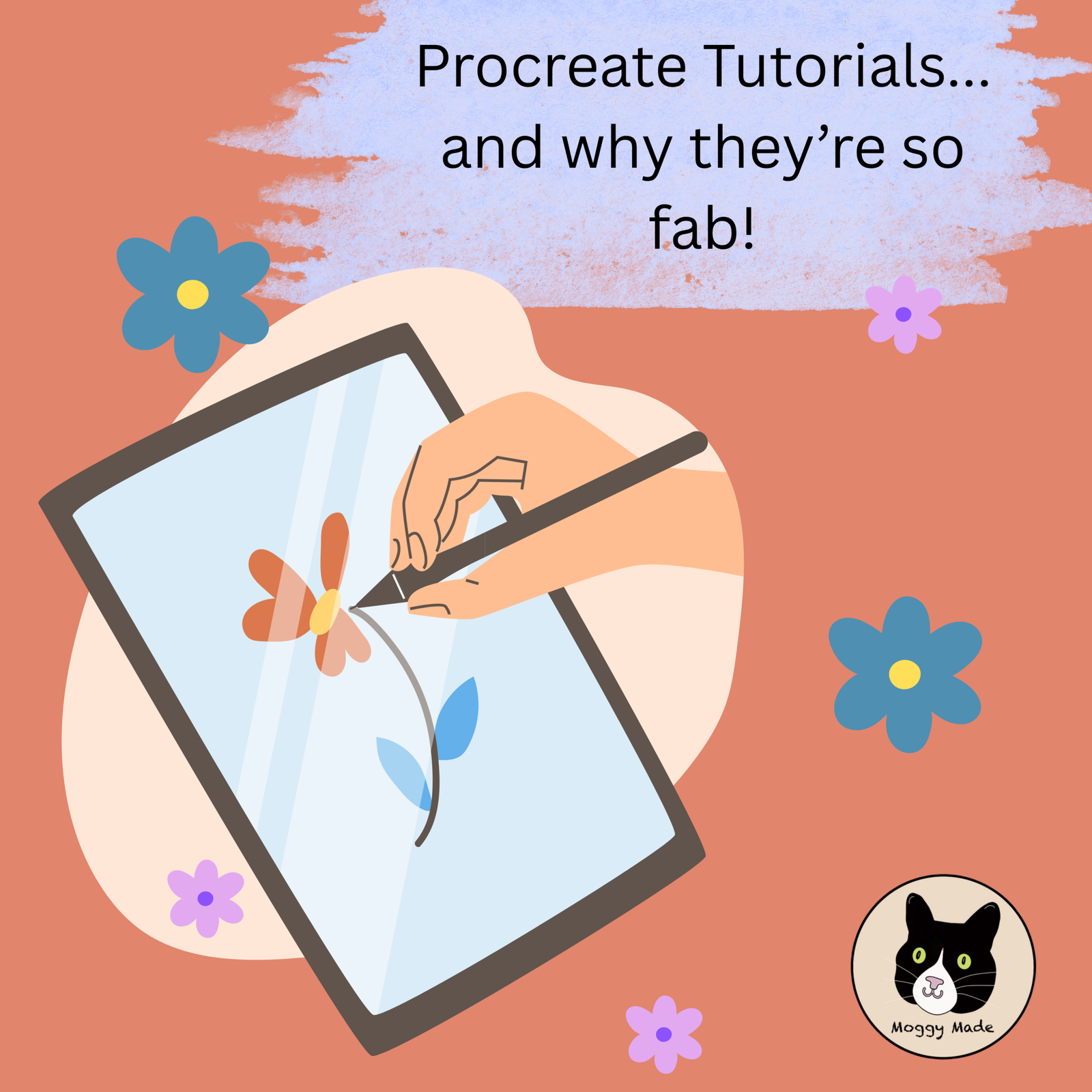 illustrating on an iPad using procreate following tutorials